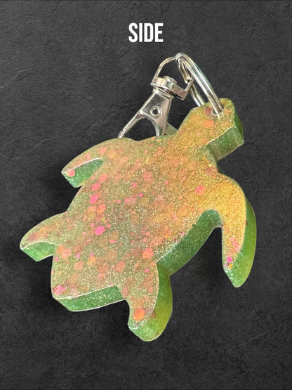 Pink Colorshift Turtle Keychain