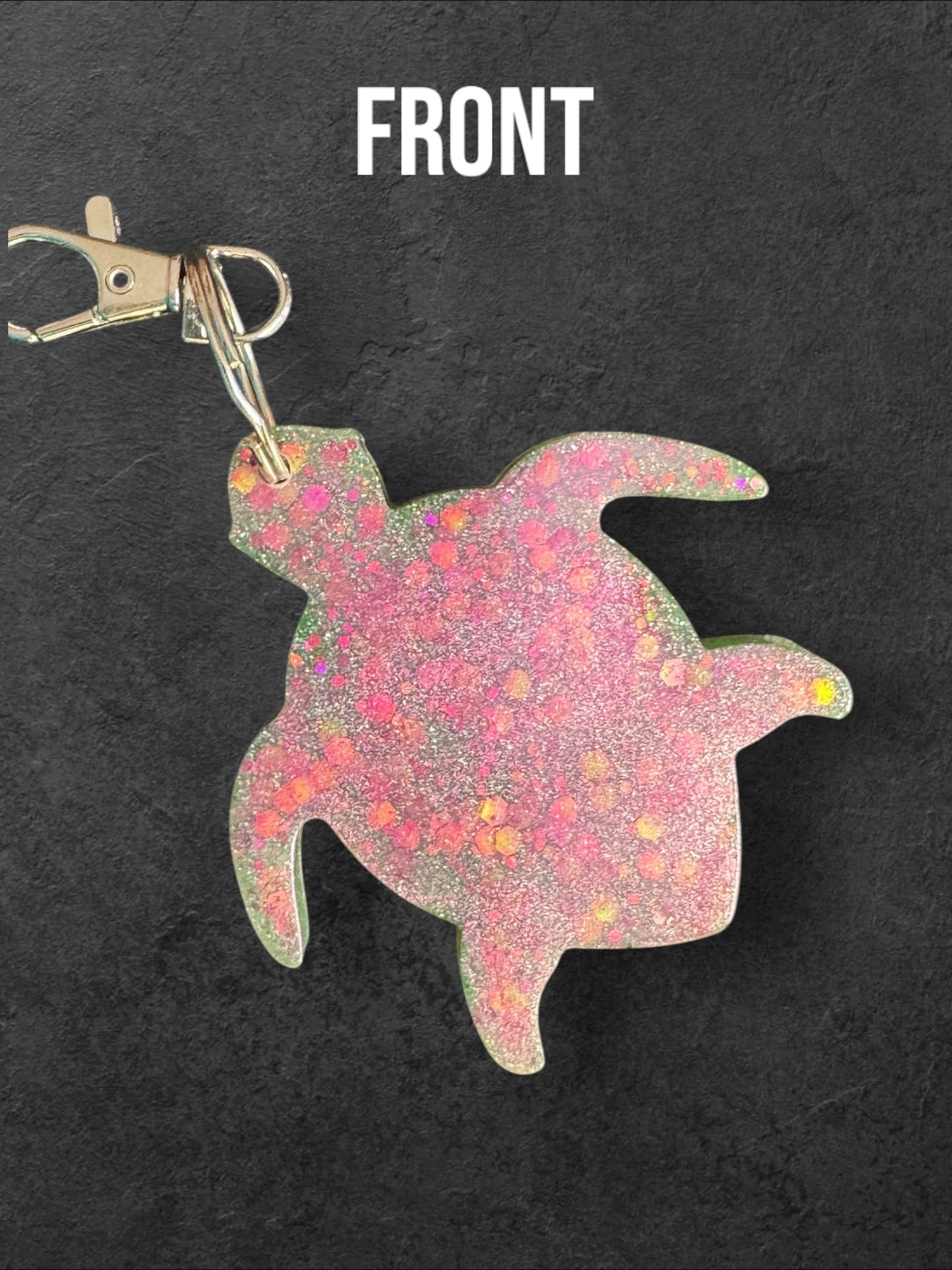 Pink Colorshift Turtle Keychain