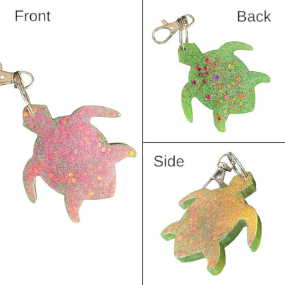 Pink Colorshift Turtle Keychain