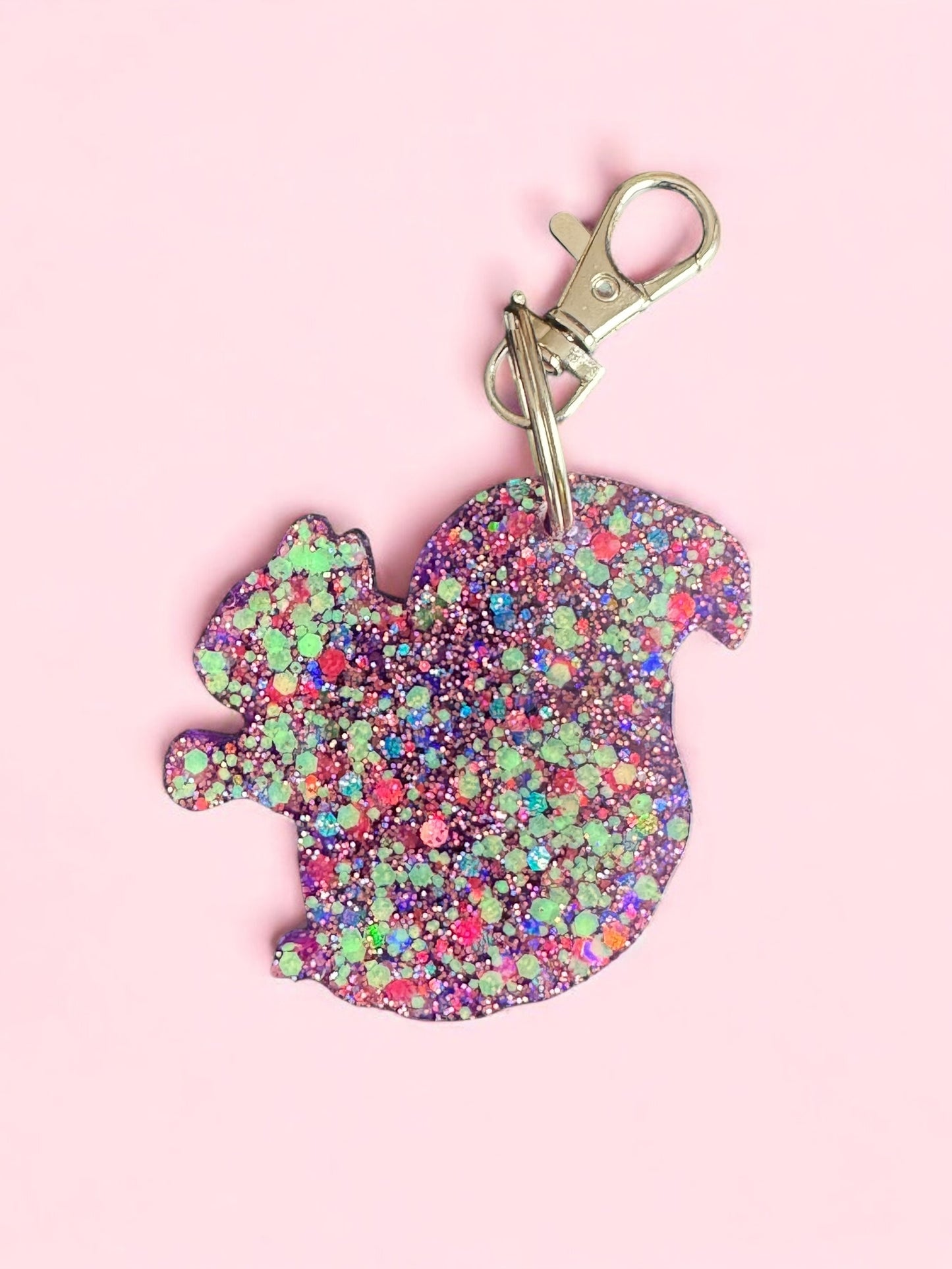 Pink Squirrel Keychain