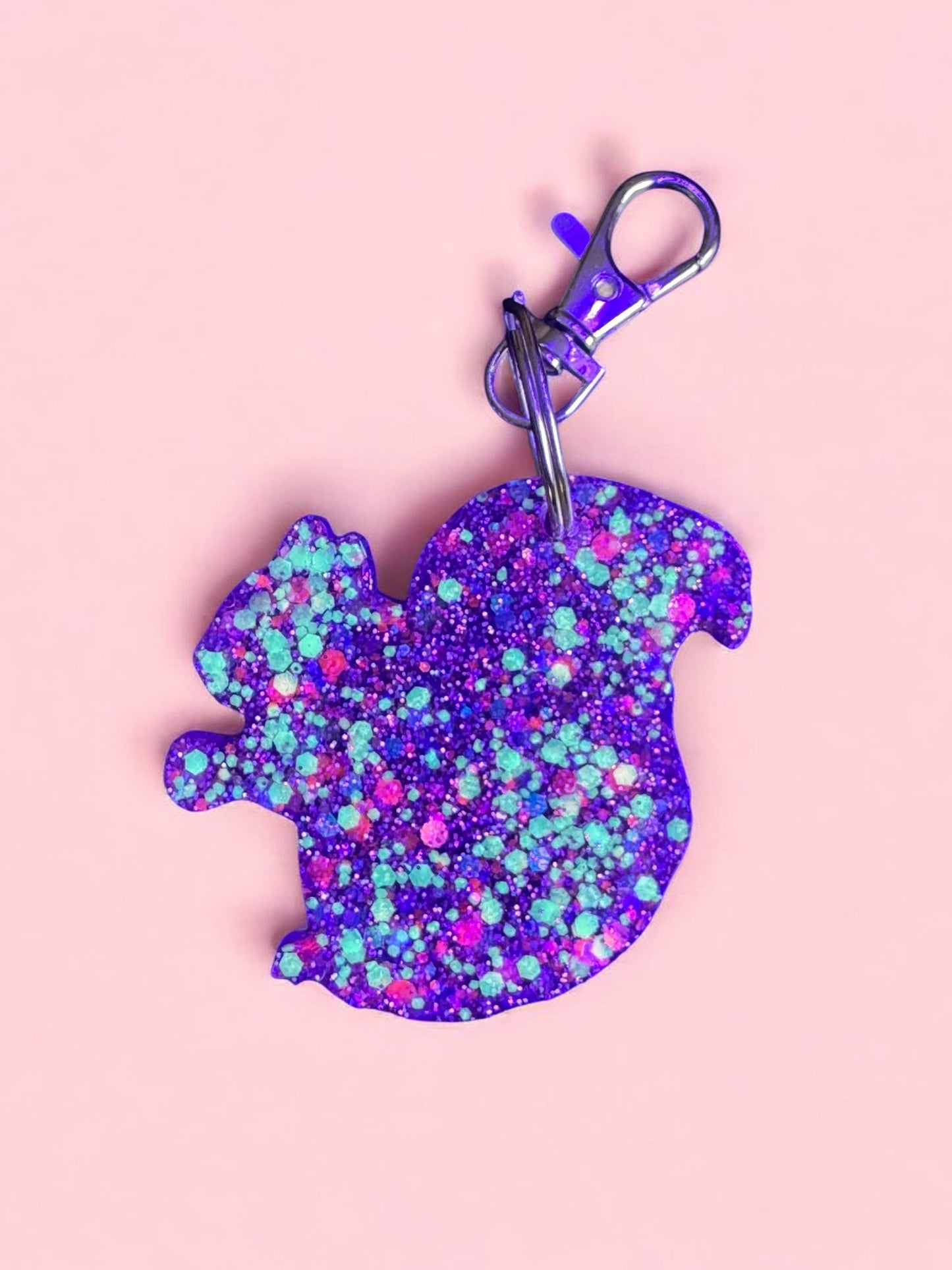 Pink Squirrel Keychain