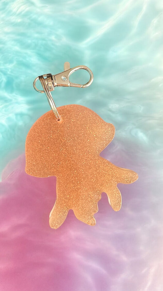 Orange Jellyfish Keychain