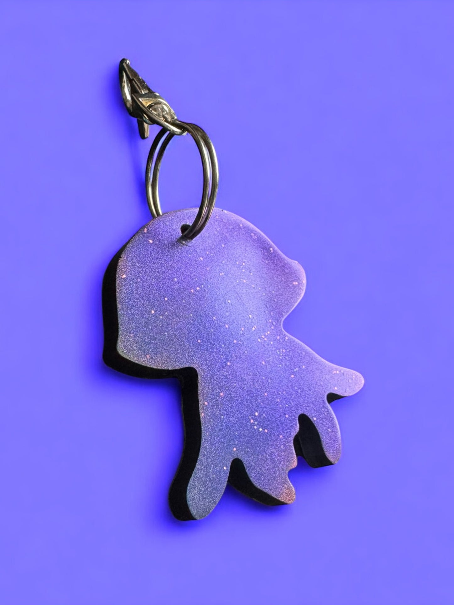 Purple Blue Colorshift Jellyfish Keychain